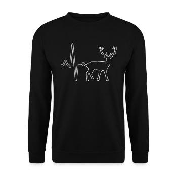 Battements de cœur de cerf - Sweat-shirt Unisexe - noir - Devant - Alina (178cm) & Michal (187cm)