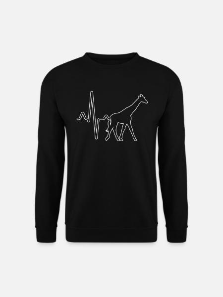Giraffe Herzschlag - Unisex Pullover - Schwarz