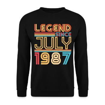 Juli 1987 Geschenkidee - Unisex Pullover - Schwarz - Vorne - Alina (178cm) & Michal (187cm)