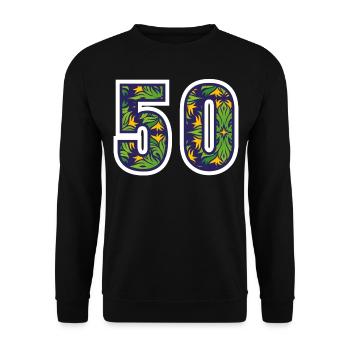 50 Number Green - Unisex Sweatshirt - black - Front - Alina (178cm) & Michal (187cm)