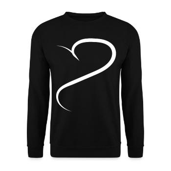 Half Heart White Design - Unisex Sweatshirt - black - Front - Alina (178cm) & Michal (187cm)