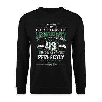 Vintage Légendaire - Vieilli parfaitement 49ème anniversaire - Sweat-shirt Unisexe - noir - Devant - Alina (178cm) & Michal (187cm)