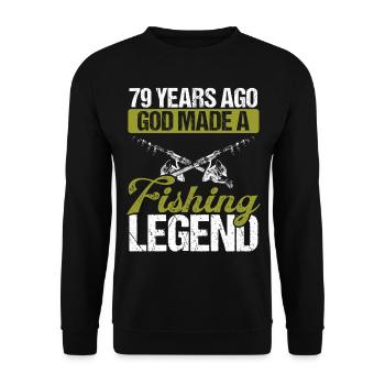 79 Year Old Fishing Legend Rod 79 Fisherman - Unisex Sweatshirt - black - Front - Alina (178cm) & Michal (187cm)