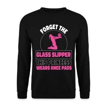 Volleyball Player Team Forget The - Unisex Pullover - Schwarz - Vorne - Alina (178cm) & Michal (187cm)