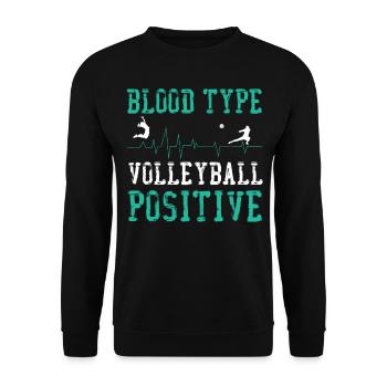 Volleyball Player Team Blood Type - Unisex Sweatshirt - black - Front - Alina (178cm) & Michal (187cm)