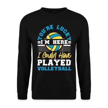 Volleyball Player Team You're - Unisex Sweatshirt - black - Front - Alina (178cm) & Michal (187cm)