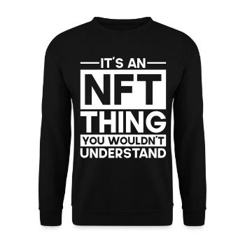 Crypto Art Non Fungible Token It's An NFT Thing - Unisex Sweatshirt - black - Front - Alina (178cm) & Michal (187cm)