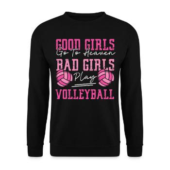 Volleyball Player Team Good Girls - Unisex Pullover - Schwarz - Vorne - Alina (178cm) & Michal (187cm)