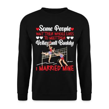 Volleyball Player Team Husband - Unisex Pullover - Schwarz - Vorne - Alina (178cm) & Michal (187cm)