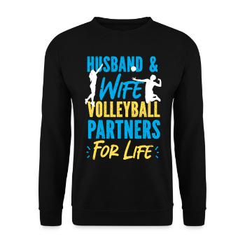 Volleyball Player Team Husband - Unisex Sweatshirt - black - Front - Alina (178cm) & Michal (187cm)
