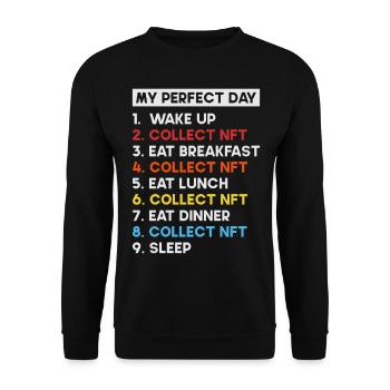 Crypto Art Non Fungible Token My Perfect Day NFT - Unisex Sweatshirt - black - Front - Alina (178cm) & Michal (187cm)