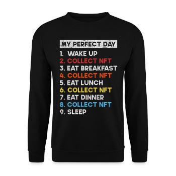 Crypto Art Non Fungible Token My Perfect Day NFT - Unisex Sweatshirt - black - Front - Alina (178cm) & Michal (187cm)