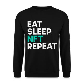 Vintage Crypto Art May Start Talking About NFT - Unisex Sweatshirt - black - Front - Alina (178cm) & Michal (187cm)