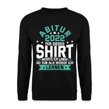 Abitur 2022 Abiturientin Geschenk Abiturient - Unisex Pullover - Schwarz - Vorne - Alina (178cm) & Michal (187cm)