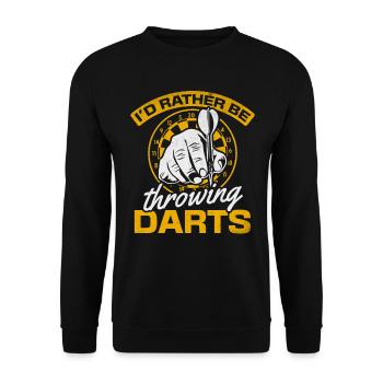 Les joueurs de fléchettes jouent aux fléchettes Je préférerais - Sweat-shirt Unisexe - noir - Devant - Alina (178cm) & Michal (187cm)