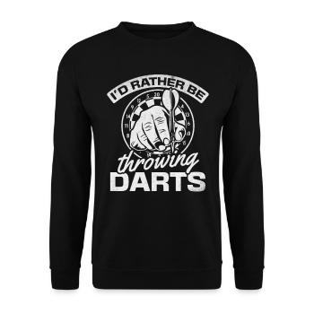 Darts Player Darts Game I Would Rather Darts - Unisex Sweatshirt - black - Front - Alina (178cm) & Michal (187cm)