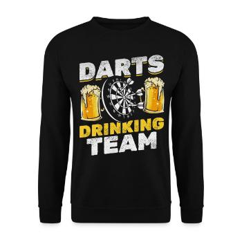 Darts Drinking Team Drôle joueur de fléchettes - Sweat-shirt Unisexe - noir - Devant - Alina (178cm) & Michal (187cm)