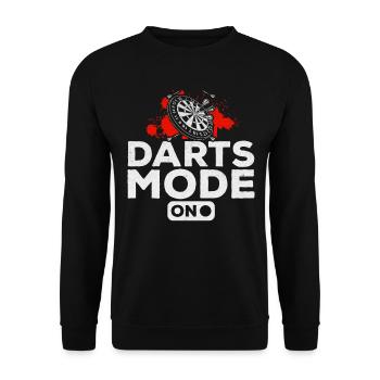 Dart mode on darts players Play darts game - Unisex Sweatshirt - black - Front - Alina (178cm) & Michal (187cm)