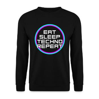 manger du sommeil techno répéter - Sweat-shirt Unisexe - noir - Devant - Alina (178cm) & Michal (187cm)