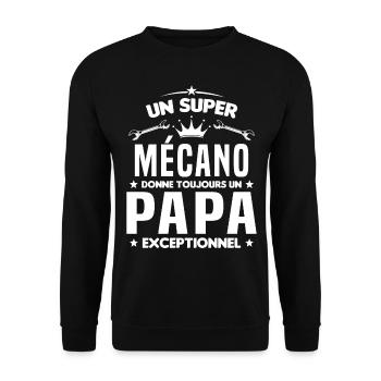 Mécano papa cadeau drôle fête des pères garagiste - Sweat-shirt Unisexe - noir - Devant - Alina (178cm) & Michal (187cm)