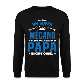 Mécano papa cadeau drôle fête des pères garagiste - Sweat-shirt Unisexe - noir - Devant - Alina (178cm) & Michal (187cm)