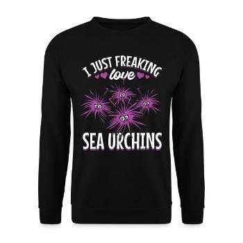 I just freak out like sea urchins - Unisex Sweatshirt - black - Front - Alina (178cm) & Michal (187cm)