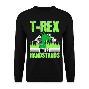 T-rex déteste les dinosaures paléontologues - Sweat-shirt Unisexe - noir - Devant - Alina (178cm) & Michal (187cm)