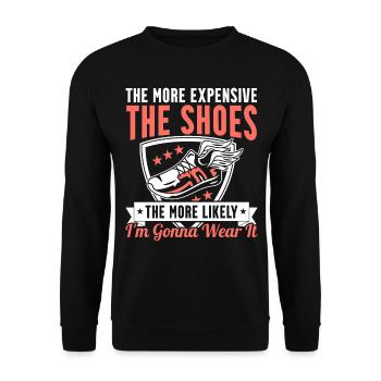 Shoe Collector Shoe Collector Sneaker Lover - Unisex Sweatshirt - black - Front - Alina (178cm) & Michal (187cm)