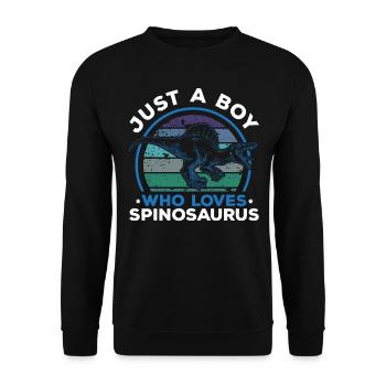 Juste un garçon qui aime Spinosaurus Dinosaur Dino - Sweat-shirt Unisexe - noir - Devant - Alina (178cm) & Michal (187cm)