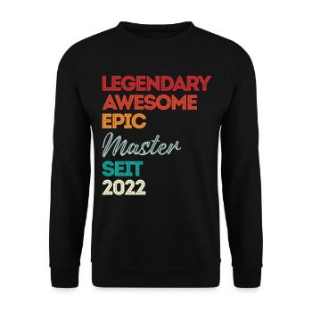 Master 2022 Abschluss Geschenk Studium Absolvent - Unisex Pullover - Schwarz - Vorne - Alina (178cm) & Michal (187cm)