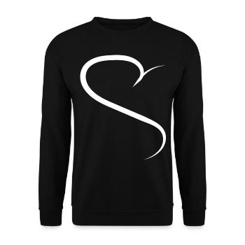 Half Heart White Design - Unisex Sweatshirt - black - Front - Alina (178cm) & Michal (187cm)