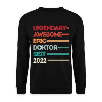 Doktor 2022 Doktorand Promotion Dissertation - Unisex Pullover - Schwarz - Vorne - Alina (178cm) & Michal (187cm)