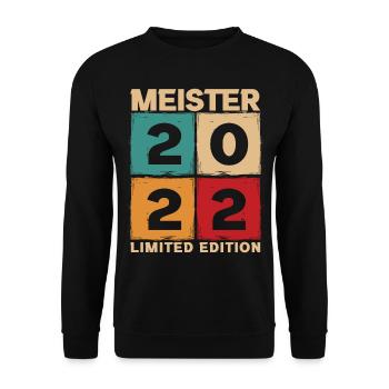 Meister 2022 Mechaniker Meistertitel Geschenk - Unisex Pullover - Schwarz - Vorne - Alina (178cm) & Michal (187cm)