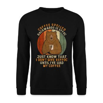 Vintage Coffee Spelled Backwards Is Eeffoc - Unisex Sweatshirt - black - Front - Alina (178cm) & Michal (187cm)