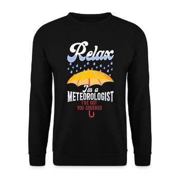 Météorologue Prévisions météorologiques - Sweat-shirt Unisexe - noir - Devant - Alina (178cm) & Michal (187cm)
