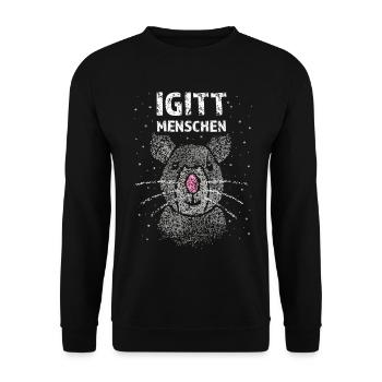 Igitt Menschen Ratte Ratten Rattenliebhaber - Unisex Pullover - Schwarz - Vorne - Alina (178cm) & Michal (187cm)