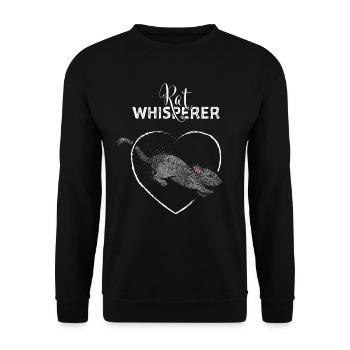 Rat Whisperer Rat Owner Rat Lover - Unisex Sweatshirt - black - Front - Alina (178cm) & Michal (187cm)