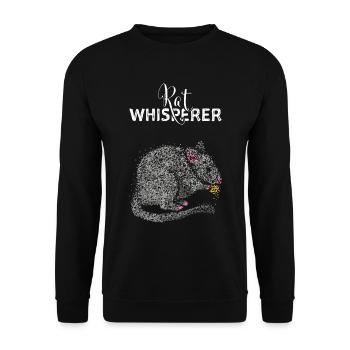 Rat Whisperer Rat Owner Rat Breeder - Unisex Sweatshirt - black - Front - Alina (178cm) & Michal (187cm)
