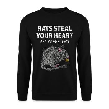 Rat Rats Rat Owner Rat Lover - Unisex Sweatshirt - black - Front - Alina (178cm) & Michal (187cm)