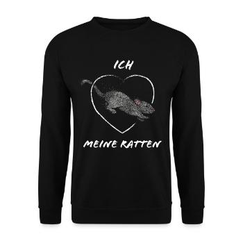 Ratte Rattenbesitzer Rattenliebhaber Rattenzüchter - Unisex Pullover - Schwarz - Vorne - Alina (178cm) & Michal (187cm)