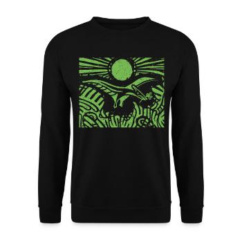 Pterosaurus Flight Dinosaur Dino Dinosaur - Unisex Sweatshirt - black - Front - Alina (178cm) & Michal (187cm)