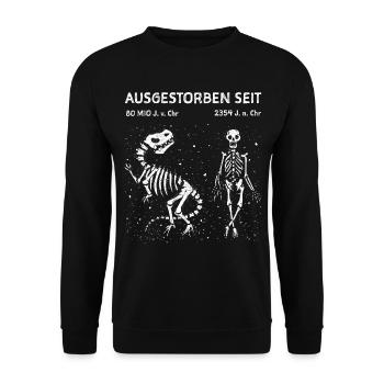 Kilma Umwelt Ausgestorben T-Rex Archäologie Dino - Unisex Pullover - Schwarz - Vorne - Alina (178cm) & Michal (187cm)
