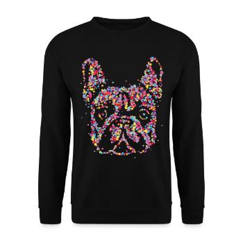 Français Bulldog Frechie Chien Maman - Sweat-shirt Unisexe - noir - Devant - Alina (178cm) & Michal (187cm)