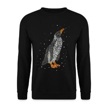 Pinguin Kaiserpinguin Seevogel Zootiere Pinguine - Unisex Pullover - Schwarz - Vorne - Alina (178cm) & Michal (187cm)