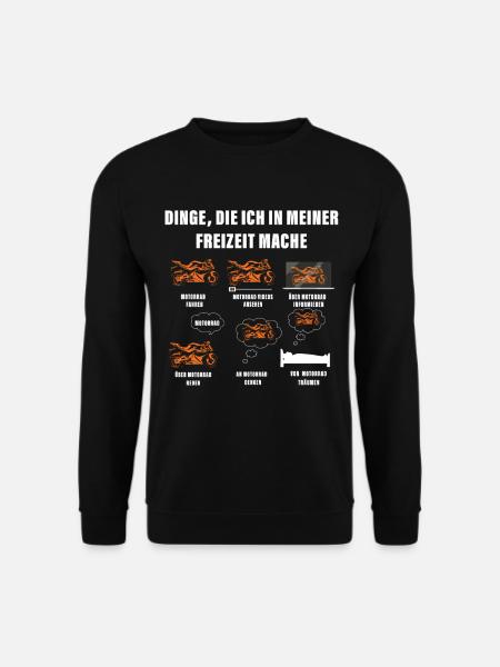 Dinge die ich in meiner Freizeit mache Motorrad - Unisex Pullover - Schwarz