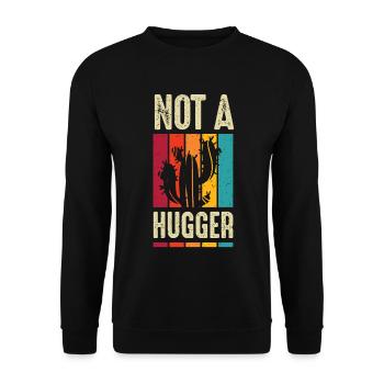 I'm Not A Hugger Cactus - Unisex Sweatshirt - black - Front - Alina (178cm) & Michal (187cm)