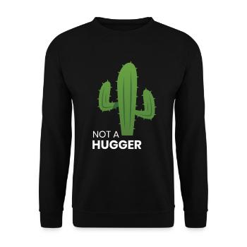 I'm Not A Hugger Cactus - Unisex Sweatshirt - black - Front - Alina (178cm) & Michal (187cm)
