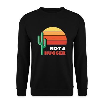 I'm Not A Hugger Cactus - Unisex Sweatshirt - black - Front - Alina (178cm) & Michal (187cm)