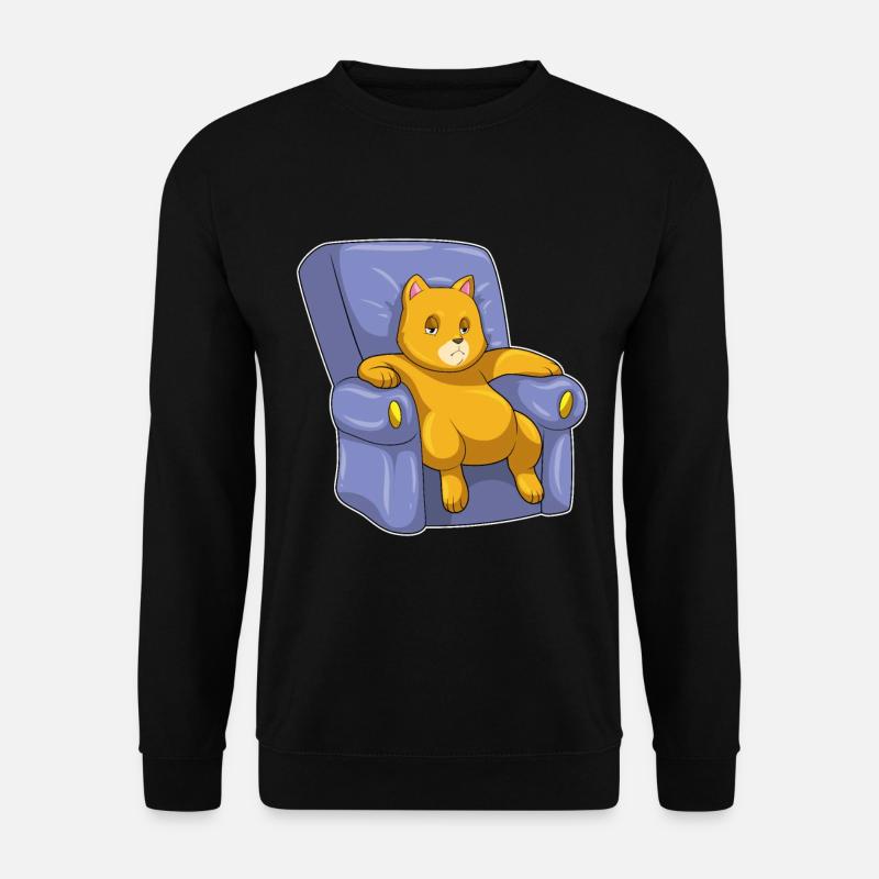 Katze mit Sofa - Unisex Pullover - Schwarz