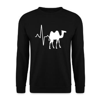 Dromedary Camel Heartbeat - Unisex Sweatshirt - black - Front - Alina (178cm) & Michal (187cm)